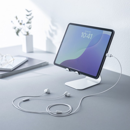 USB Type-Cイヤホンマイク（カナル型・マイク付きリモコン・スマホ・タブレット・ゲーム機・パソコン・ケーブル長約1.2m・ホワイト）