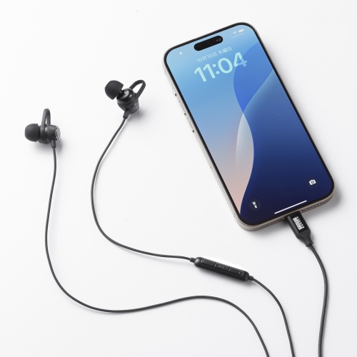 USB Type-Cイヤホンマイク（カナル型・マイク付きリモコン・アルミ製・スマホ・タブレット・ゲーム機・パソコン・ケーブル長約1.2m・ブラック）