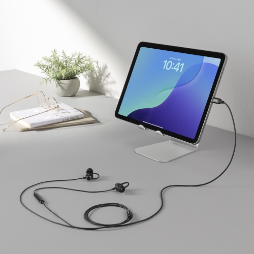 USB Type-Cイヤホンマイク（カナル型・マイク付きリモコン・アルミ製・スマホ・タブレット・ゲーム機・パソコン・ケーブル長約1.2m・ブラック）