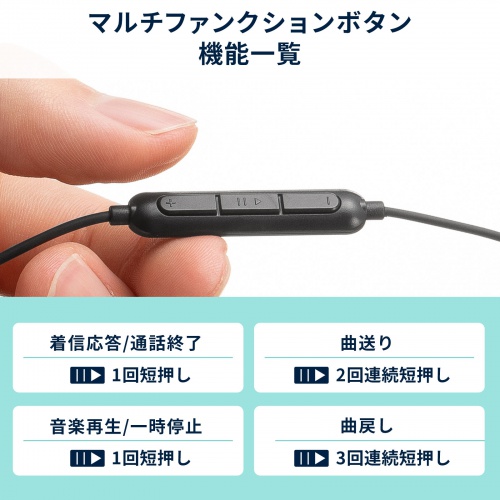 USB Type-Cイヤホンマイク（カナル型・マイク付きリモコン・アルミ製・スマホ・タブレット・ゲーム機・パソコン・ケーブル長約1.2m・ブラック）