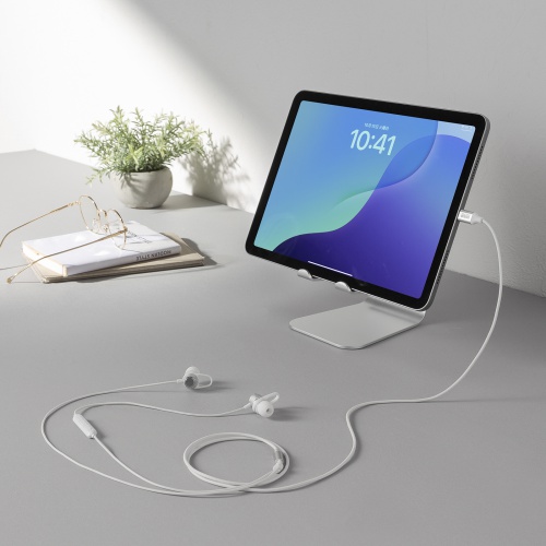 USB Type-Cイヤホンマイク（カナル型・マイク付きリモコン・アルミ製・スマホ・タブレット・ゲーム機・パソコン・ケーブル長約1.2m・ホワイト）