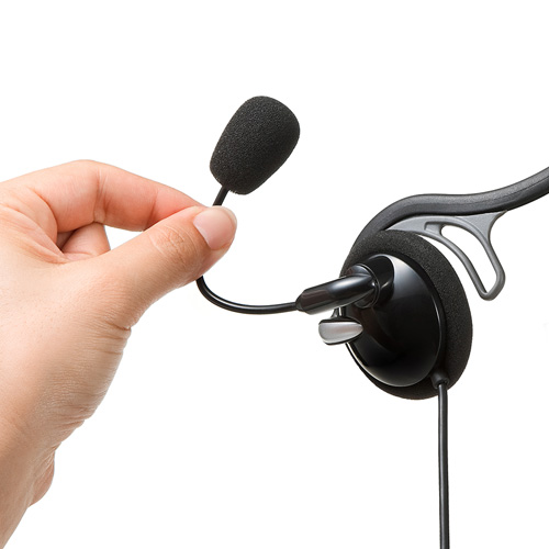 USBヘッドセット（ネックバンドタイプ・Zoom・Skype・ブラック・手元スイッチつき）