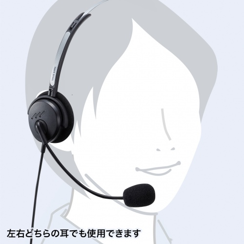 USBヘッドセット（片耳・オーバーヘッドタイプ・軽量・Skype・Zoom
