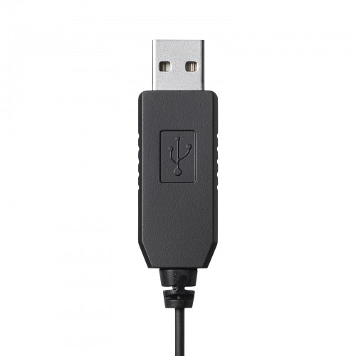 USBイヤホンマイク（カナル型・USB A接続・ケーブル長1.6m・ブラック）