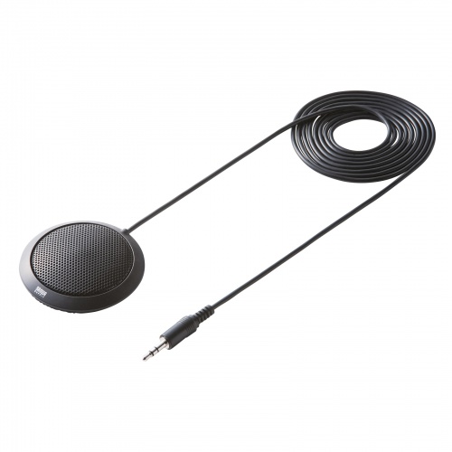 PCマイク（フラット型・無指向性・全指向性・3.5mmステレオミニプラグ・Web会議・小型） MM-MC23N サンワサプライ