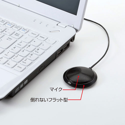 PCマイク（3.5mm・無指向性・全指向性・Web会議・小型・Skype・Zoom・Teams）MM-MC23 サンワサプライ