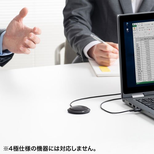 PCマイク（3.5mm・無指向性・全指向性・Web会議・小型・Skype・Zoom・Teams）MM-MC23 サンワサプライ