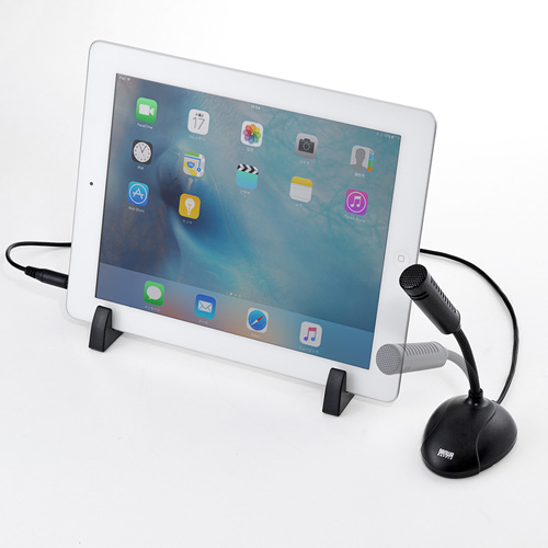 PCマイク（イヤホンジャック・4極・高感度・3.5mm・無指向性・全指向性・小型・アーム・iPhone・iPad・ノートパソコン・Skype・Zoom・Teams）MM-MC31 サンワサプライ