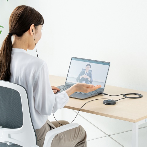 USBマイク（ノイズキャンセル・USB A/Type-C両対応・無指向性・DSPノイズキャンセリング・3極ポート搭載・ミュートボタン・ケーブル2m・WEB会議・会話録音・文字起こし）