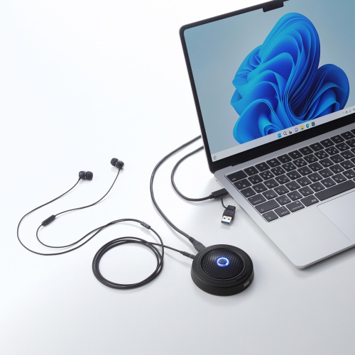 USBマイク（ノイズキャンセル・USB A/Type-C両対応・無指向性・DSPノイズキャンセリング・3極ポート搭載・ミュートボタン・ケーブル2m・WEB会議・会話録音・文字起こし）