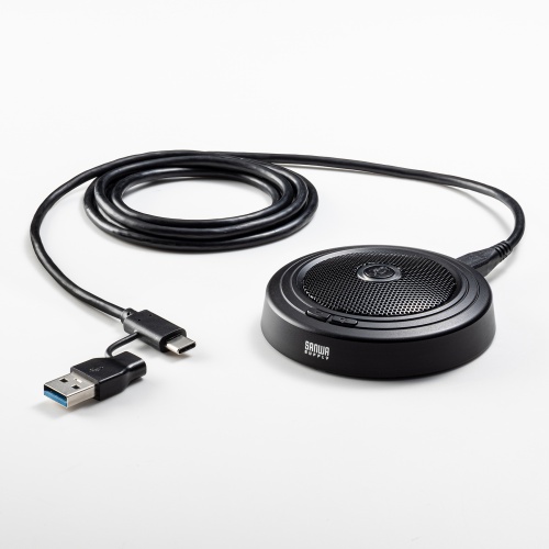 USBマイク（ノイズキャンセル・USB A/Type-C両対応・無指向性・DSPノイズキャンセリング・3極ポート搭載・ミュートボタン・ケーブル2m・WEB会議・会話録音・文字起こし）