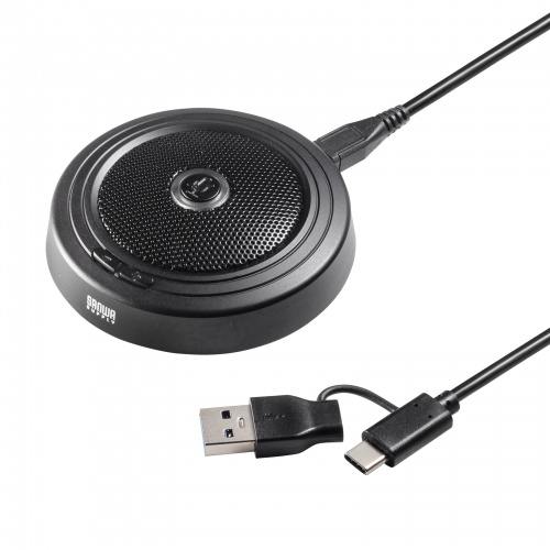 USBマイク（ノイズキャンセル・USB A/Type-C両対応・無指向性・DSPノイズキャンセリング・3極ポート搭載・ミュートボタン・ケーブル2m・WEB会議・会話録音・文字起こし）