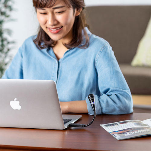 PCマイク（USB・単一指向性・Web会議・小型・アーム・Skype・Zoom・Teams・ノイズキャンセリング）MM-MCU02BK サンワサプライ