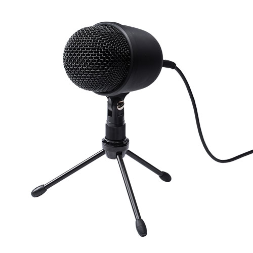 PCマイク（USB・単一指向性・高音質・動画投稿・Web会議・小型・スタンド型・Skype・Zoom・Teams・エコーキャンセリング）MM-MCU04BK サンワサプライ