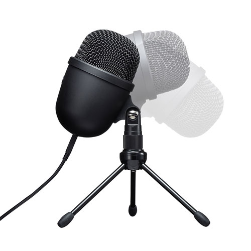 PCマイク（USB・単一指向性・高音質・動画投稿・Web会議・小型・スタンド型・Skype・Zoom・Teams・エコーキャンセリング）MM-MCU04BK サンワサプライ