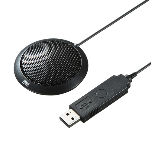 PCマイク（USB・無指向性・全指向性・Web会議・小型・Skype・Zoom・Teams・ノイズキャンセリング）MM-MCU06BK サンワサプライ