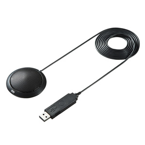 PCマイク（USB・無指向性・全指向性・Web会議・小型・Skype・Zoom・Teams・ノイズキャンセリング）MM-MCU06BK サンワサプライ