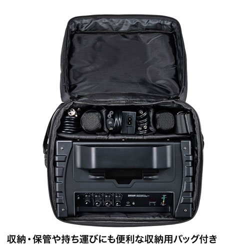 拡声器（拡声器スピーカー・ワイヤレスマイク付き・バッテリー内蔵・会議・講義・イベント・選挙・ブラック） MM-SPAMP10 サンワサプライ