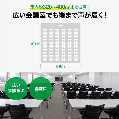 拡声器（拡声器スピーカー・ワイヤレスマイク付き・バッテリー内蔵・会議・講義・イベント・選挙・ブラック） MM-SPAMP10 サンワサプライ