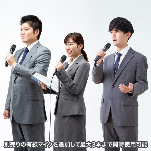 拡声器（バッテリー内蔵・ワイヤレスマイク2本付き・60W出力・選挙・スピーカー） MM-SPAMP14 サンワサプライ