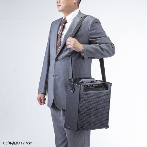 拡声器（マイクスピーカー・ワイヤレスマイク・60W・AC電源・内蔵バッテリー・音楽再生イベント・選挙）MM-SPAMP16 サンワサプライ