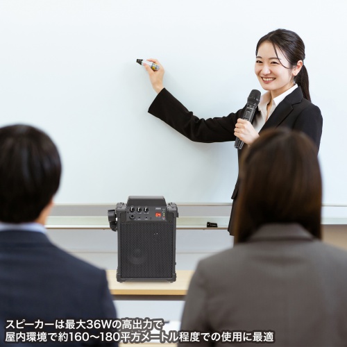 拡声器（スピーカー・小型・ワイヤレスマイク付き・選挙・イベント・講演・おすすめ）MM-SPAMP17 サンワサプライ