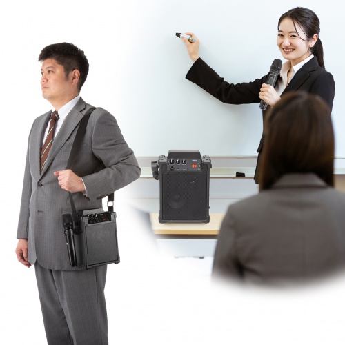 拡声器（スピーカー・小型・ワイヤレスマイク付き・選挙・イベント・講演・おすすめ）MM-SPAMP17 サンワサプライ