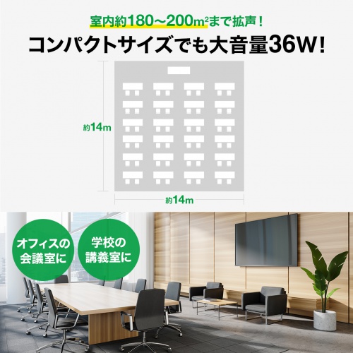 拡声器（スピーカー・小型・ワイヤレスマイク付き・選挙・イベント・講演・おすすめ）MM-SPAMP17 サンワサプライ