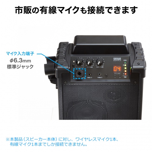 拡声器（スピーカー・小型・ワイヤレスマイク付き・選挙・イベント・講演・おすすめ）MM-SPAMP17 サンワサプライ