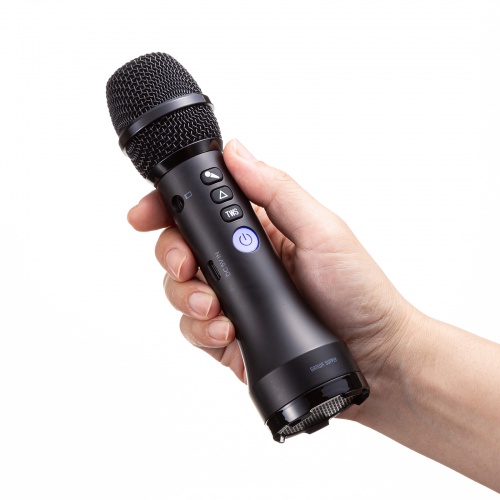 拡声器（マイク型・小型・15W出力・スピーカー・マイク 一体型・Bluetooth・充電式・ストラップ付き・イベント・ツアーガイド・選挙・セミナー・講義・会議）