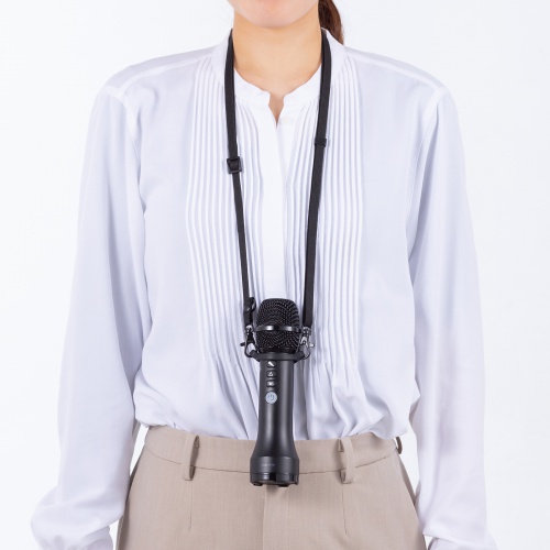 拡声器（マイク型・小型・15W出力・スピーカー・マイク 一体型・Bluetooth・充電式・ストラップ付き・イベント・ツアーガイド・選挙・セミナー・講義・会議）