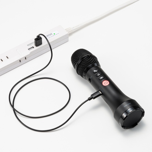 拡声器（マイク型・小型・15W出力・スピーカー・マイク 一体型・Bluetooth・充電式・ストラップ付き・イベント・ツアーガイド・選挙・セミナー・講義・会議）