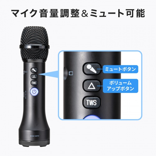 拡声器（マイク型・小型・15W出力・スピーカー・マイク 一体型・Bluetooth・充電式・ストラップ付き・イベント・ツアーガイド・選挙・セミナー・講義・会議）