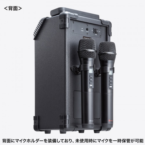 専用❤️使用回数1回❤️スピーカーセット拡声器 ワイヤレスマイク2本 拡声器（ワイヤレスマイク・スピーカーセット・マイク2本付・40W