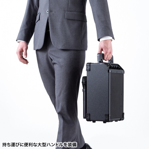 拡声器（ワイヤレスマイク・スピーカーセット・マイク2本付・40W・電池駆動・AC電源・大型・収納バッグ付き・PAシステム・イベント・選挙・セミナー・講義・会議・運動会）