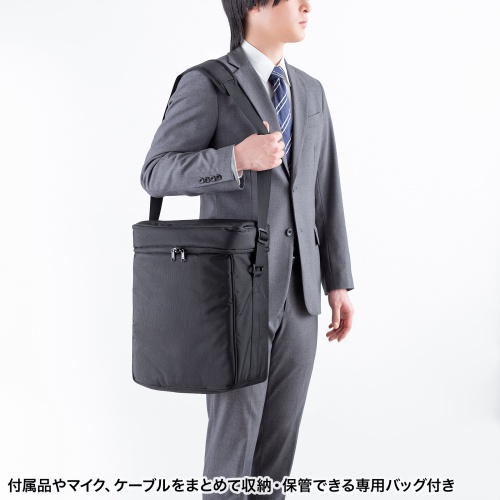 拡声器（ワイヤレスマイク・スピーカーセット・マイク2本付・40W・電池駆動・AC電源・大型・収納バッグ付き・PAシステム・イベント・選挙・セミナー・講義・会議・運動会）