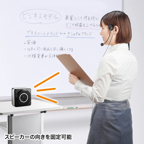 【ほぼ未使用品】サンワサプライ ワイヤレスポータブル拡声器 MM-SPAMP5 ポータブル拡声器（ワイヤレス・小型・スピーカー・ヘッドマイク