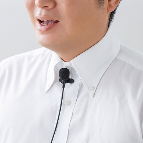 ピンマイク(MM-SPAMP8WPM用・セミナー・業務説明・店頭販売・スポーツ指導) MM-SPAMP8PM サンワサプライ