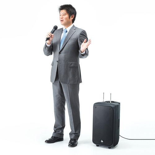 拡声器（スピーカー・大音量・ワイヤレスマイク付き・選挙・講演・イベント・200W・おすすめ）MM-SPAMP8 サンワサプライ