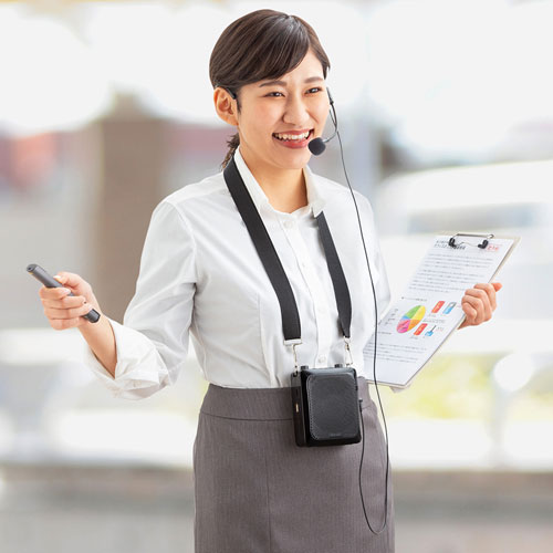 拡声器スピーカー(ハンズフリー・最大出力14W・マイク付き・ポータブル・音楽再生) MM-SPAMP9 サンワサプライ