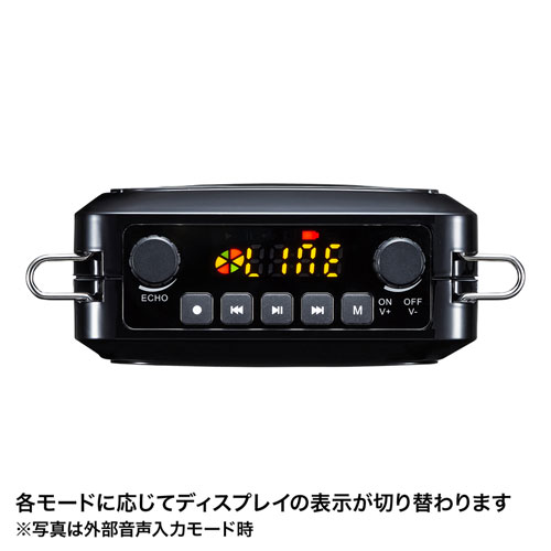 拡声器スピーカー(ハンズフリー・最大出力14W・マイク付き・ポータブル・音楽再生) MM-SPAMP9 サンワサプライ