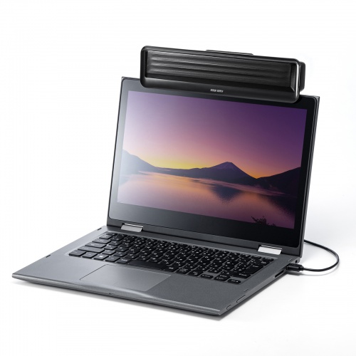 Bluetooth対応 3WAY クリップ式スピーカー（USB・3.5mm・USB給電・サウンドバースピーカー・iPhone15・iPhone15plus） MM-SPBT5BK サンワサプライ