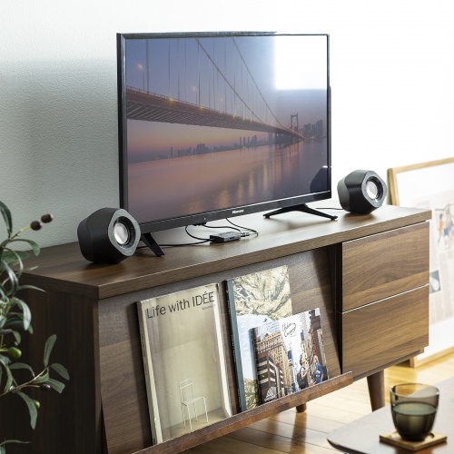 3WAY PCスピーカー（Bluetooth・USB・3.5mm・LED・USB給電・リモコン・iPhone15・iPhone15plus・ブラック） MM-SPBT6BK サンワサプライ