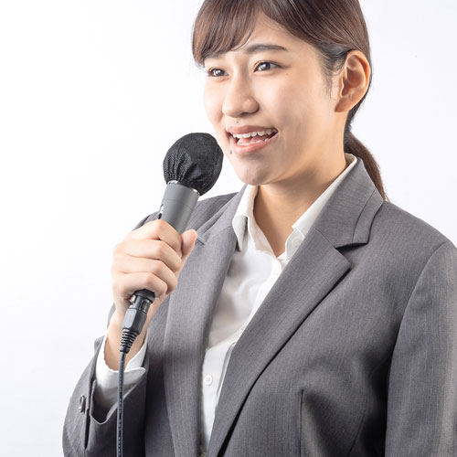 マイクカバー（不織布・100枚入り・使い捨て・飛沫対策・ブラック）