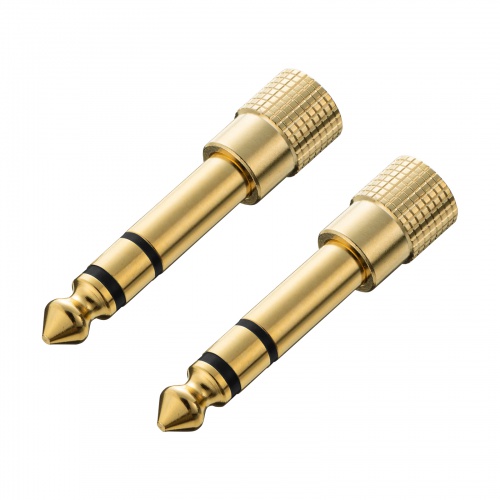 3.5mmステレオプラグ変換アダプタ（3.5mmステレオミニプラグ-6.3mmステレオ標準プラグ・金メッキ）