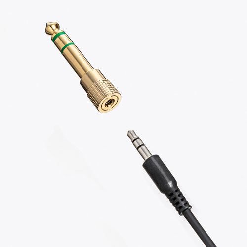 変換アダプタ（3.5mmステレオミニプラグ-6.3mmステレオ標準プラグ・2個セット・金メッキ仕様）