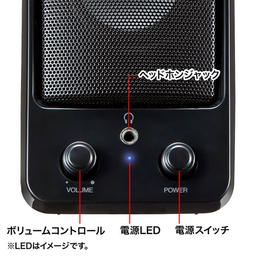 スピーカー（コンパクト・USB給電・アンプ内蔵・最大出力4W・ブラック