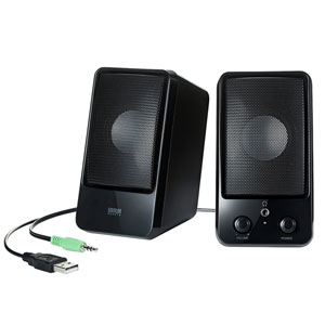 スピーカー（コンパクト・USB給電・アンプ内蔵・最大出力4W・ブラック