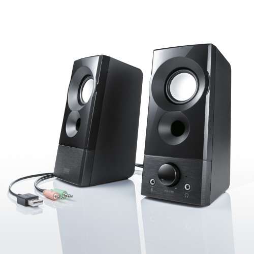 スピーカー（USB電源・アンプ内蔵・3.5ミリステレオミニプラグ接続・実用最大出力6W・ブラック)　MM-SPL20UBK サンワサプライ