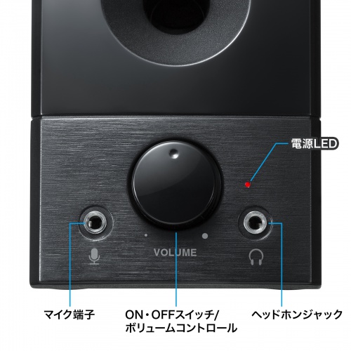 スピーカー（USB電源・アンプ内蔵・3.5ミリステレオミニプラグ接続・実用最大出力6W・ブラック)　MM-SPL20UBK サンワサプライ
